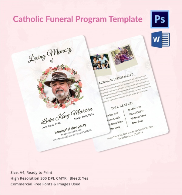 simple funeral program